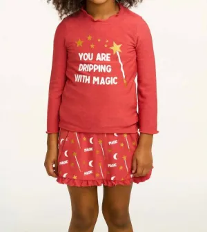 Girl's Allover Magic Skort In Apple Red
