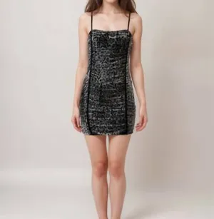 Girls Ava Leopard Dress In Grey