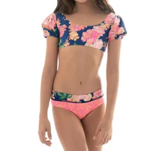 Girls Bonnie Bikini Set In Peony