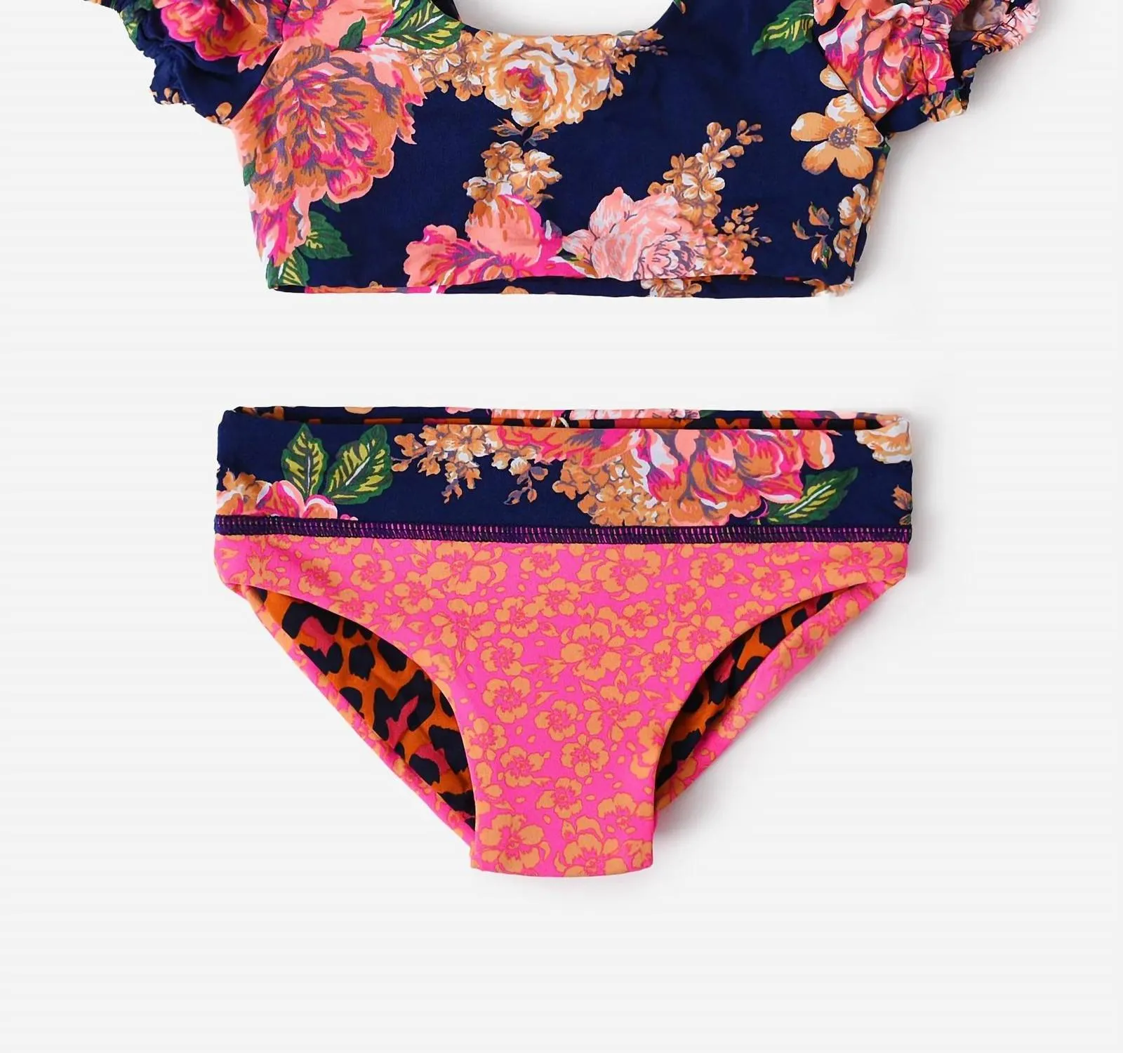 Girls Bonnie Bikini Set In Peony