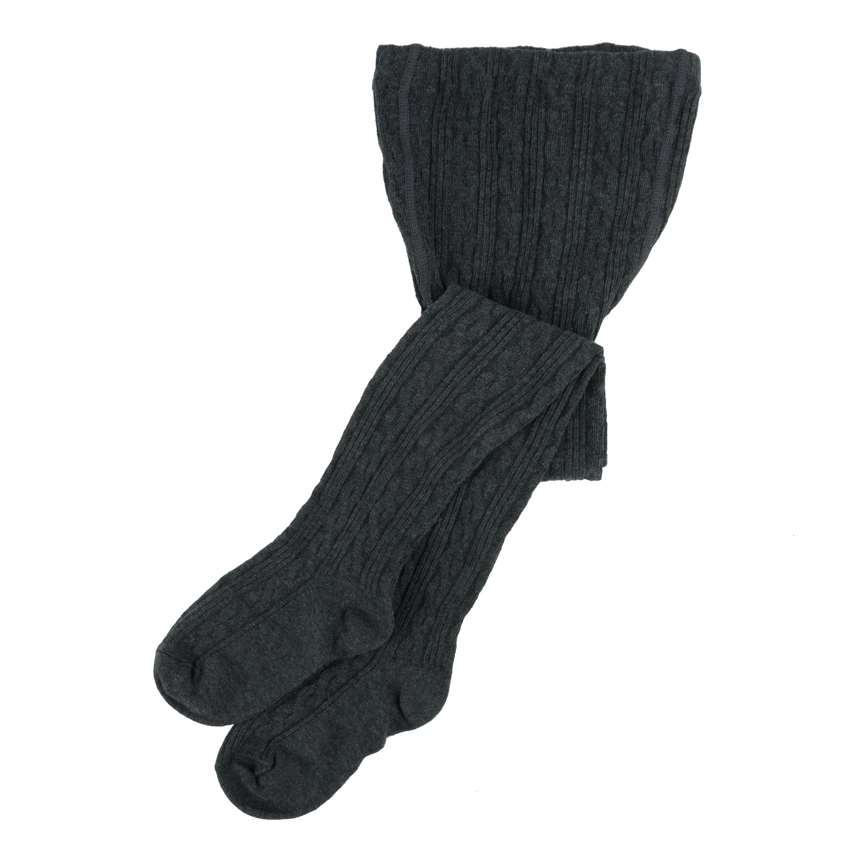 Girls Cable Knit Tights Neutral Solid Color