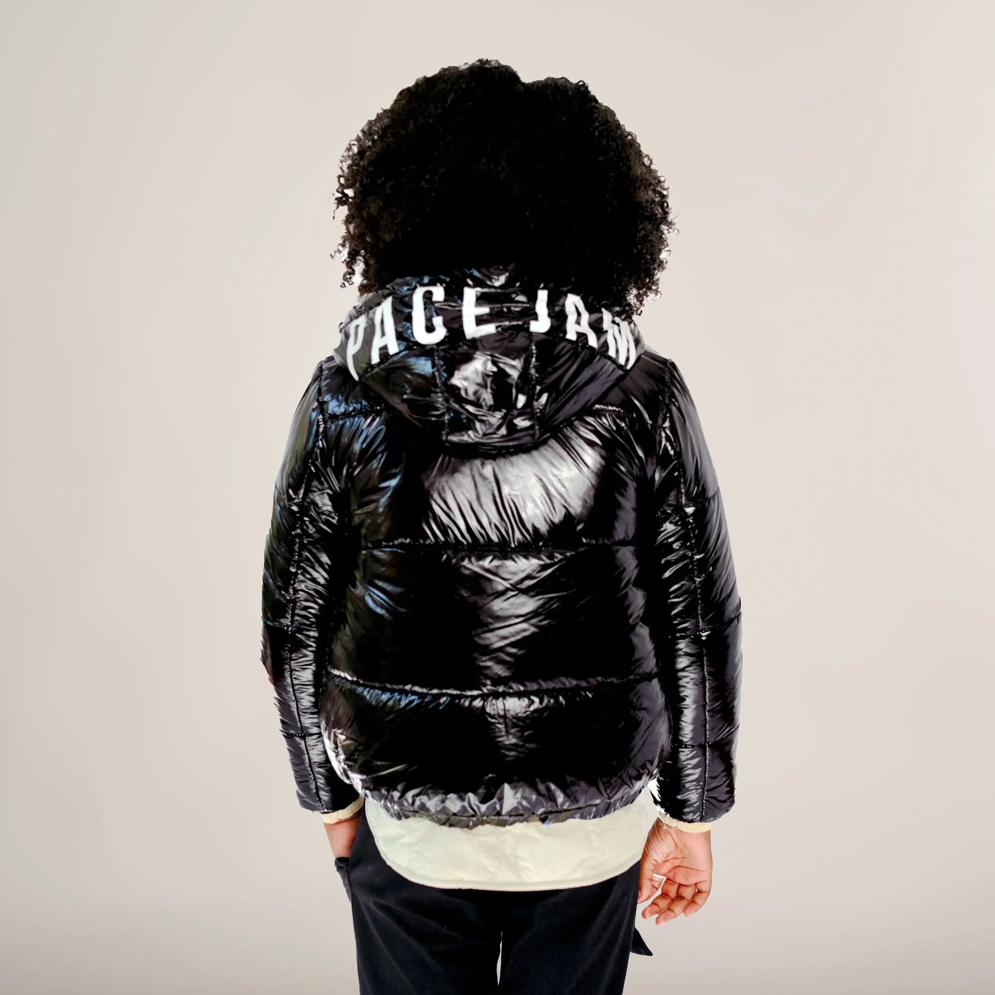 Girl's Cire Puffer with Mash Print Lining Jacket