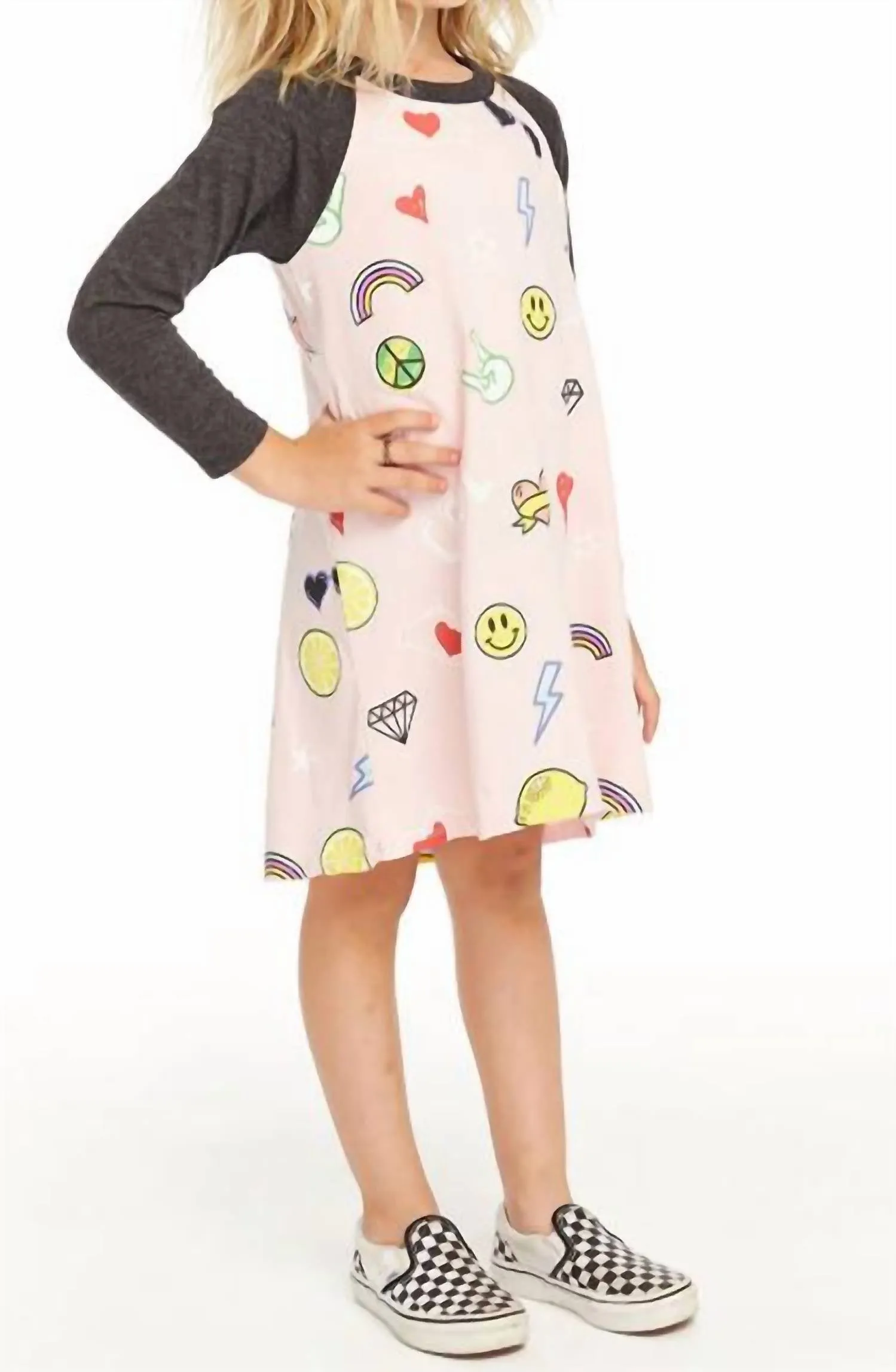 Girl's Cool Icons Dress In Light Pink