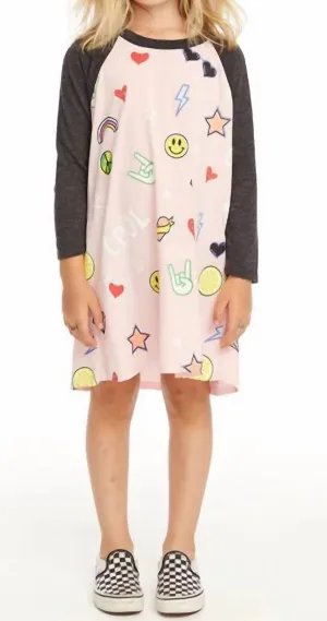 Girl's Cool Icons Dress In Light Pink