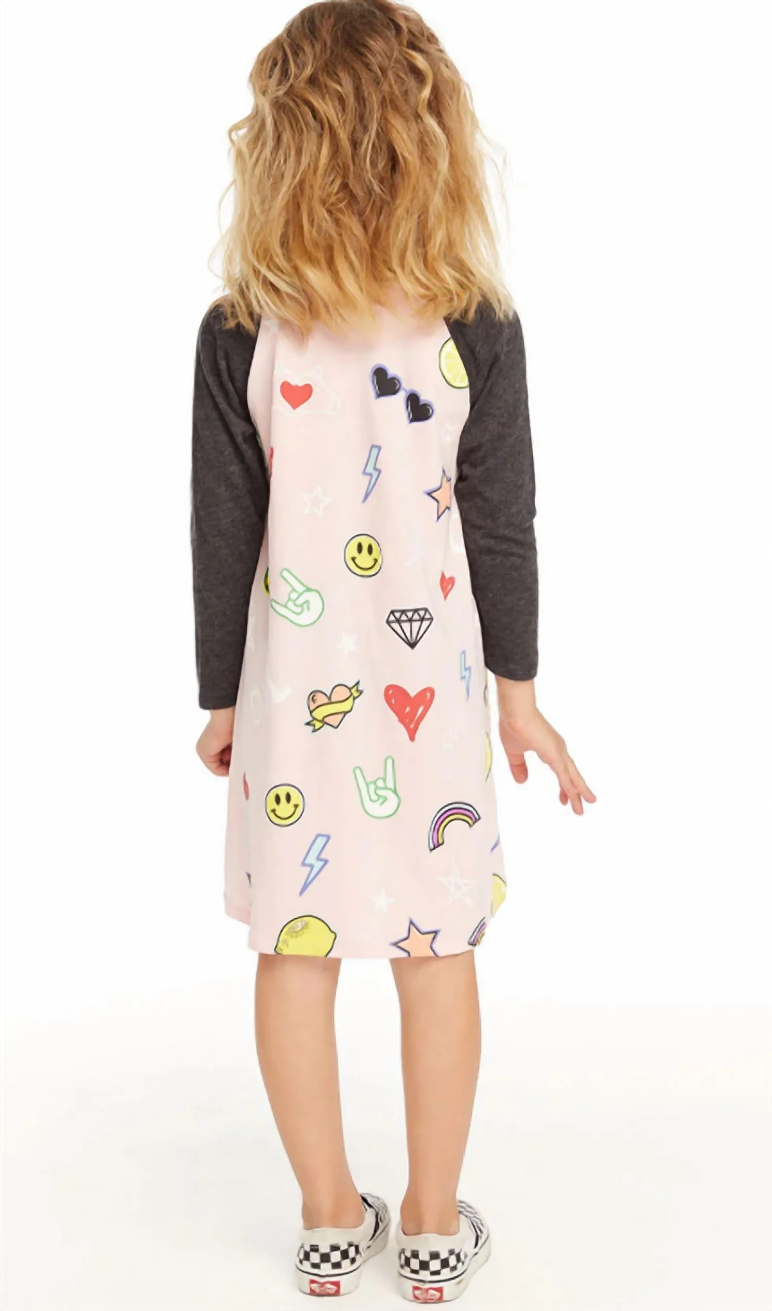 Girl's Cool Icons Dress In Light Pink