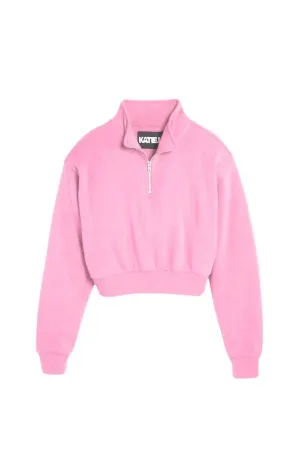 Girls' Dylan Quarter Zip Sweatshirt In Cotton Candy Pink