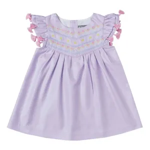Girls' Embroidered Dress In Lavender