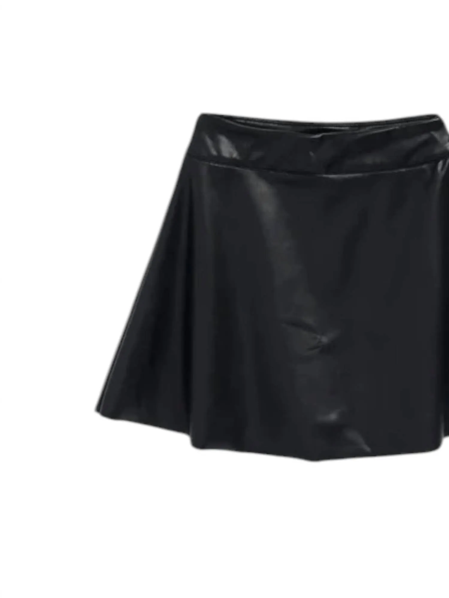 Girl's Faux Leather Skirt In Black