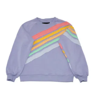 Girl's Flynn Crew Sweatshirt In Lilac Rainbow
