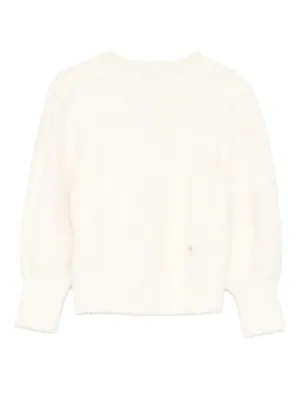 Girl's Fuzzy Sweater In Cream