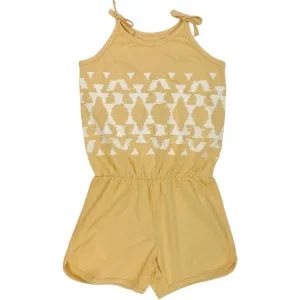 Girl's Happy Camper Romper In Yellow