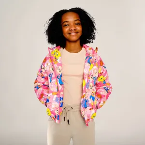 Girl's Heavy Quilted Puffer in New Looney Mash Jacket