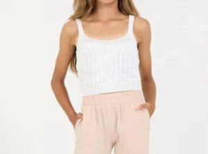 Girl's Knitted Tank Top In White