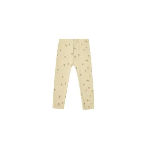 Girls - Little Flower Knit Legging In Butter