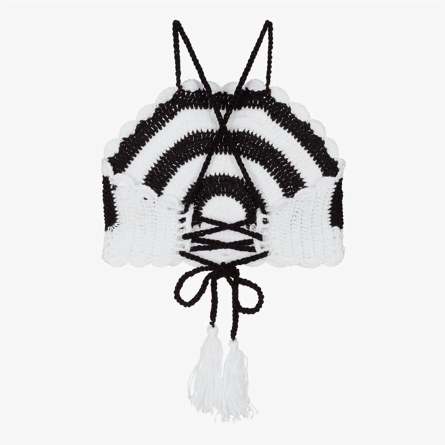 Girls Mika Crochet Top In Black/white