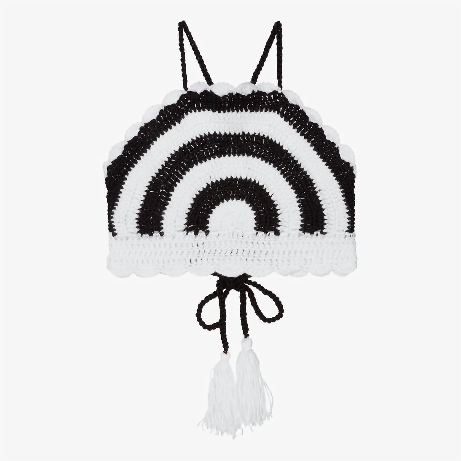 Girls Mika Crochet Top In Black/white