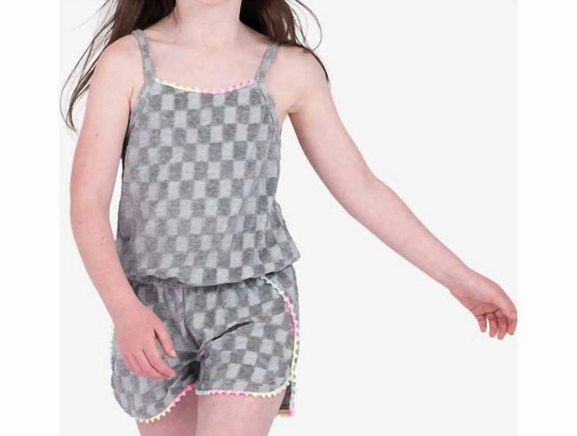 Girl's Novia Romper In Grey