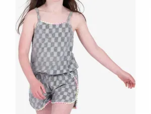 Girl's Novia Romper In Grey