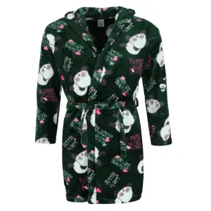 Girl's Panda Print Hooded Plush Robe