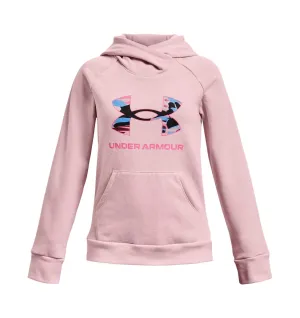 Girls' Rival Fleece Big Logo Hoodie In Prime Pink / Pink Punk