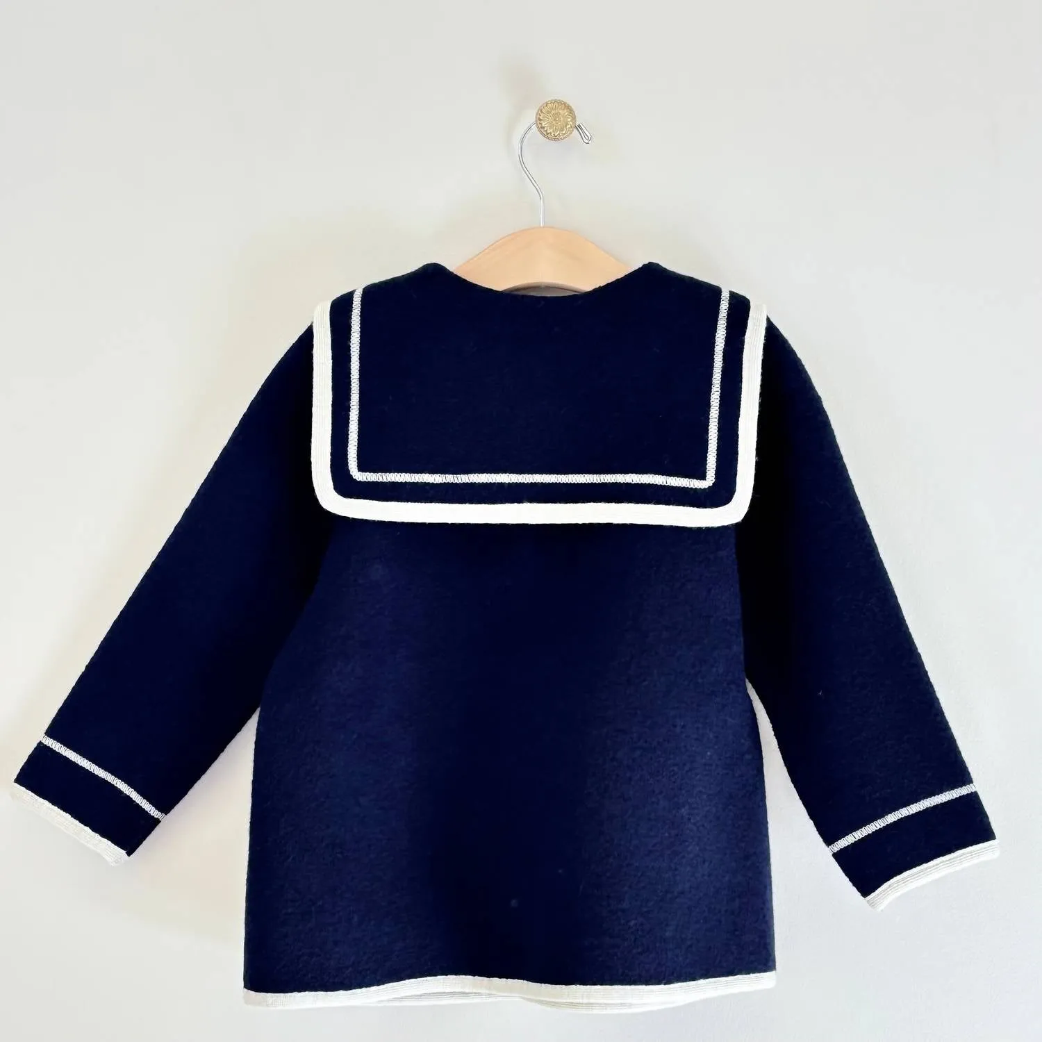 Girl's Sailor Coat In Navy