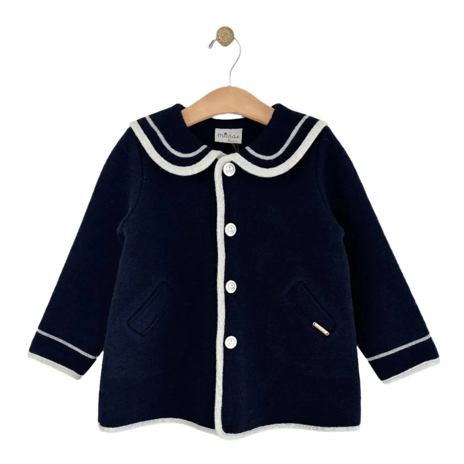 Girl's Sailor Coat In Navy