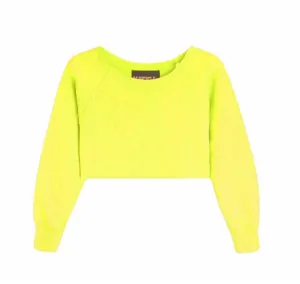 Girls' Shane Off Shoulder Sweatshirt In Neon Yellow