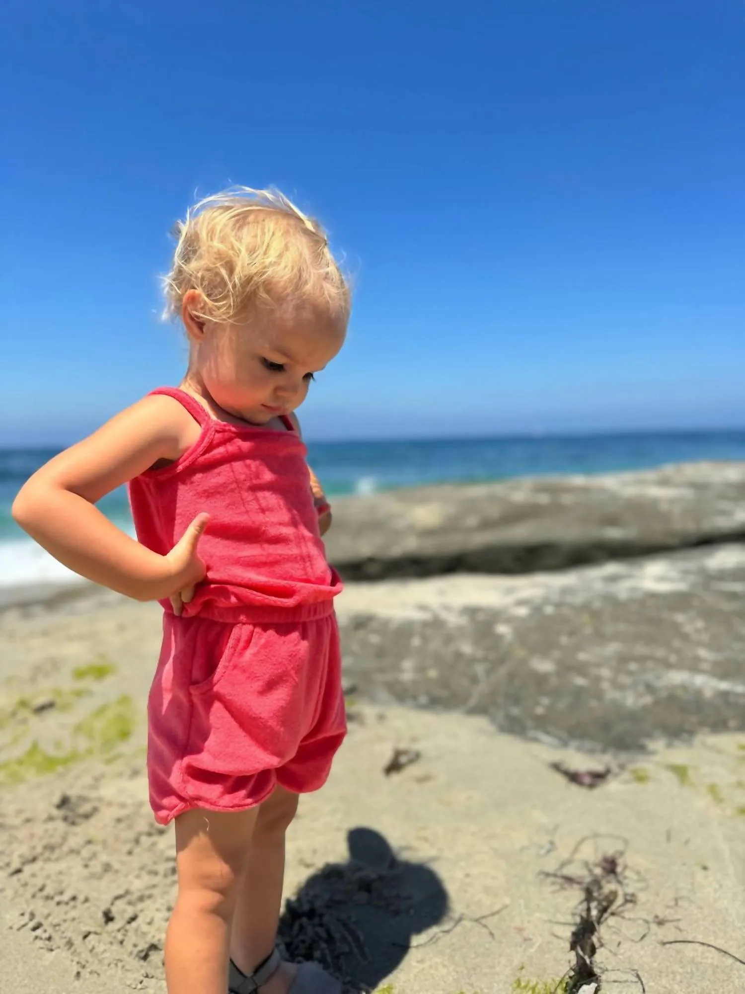 Girl's Shelby Romper In Poppy