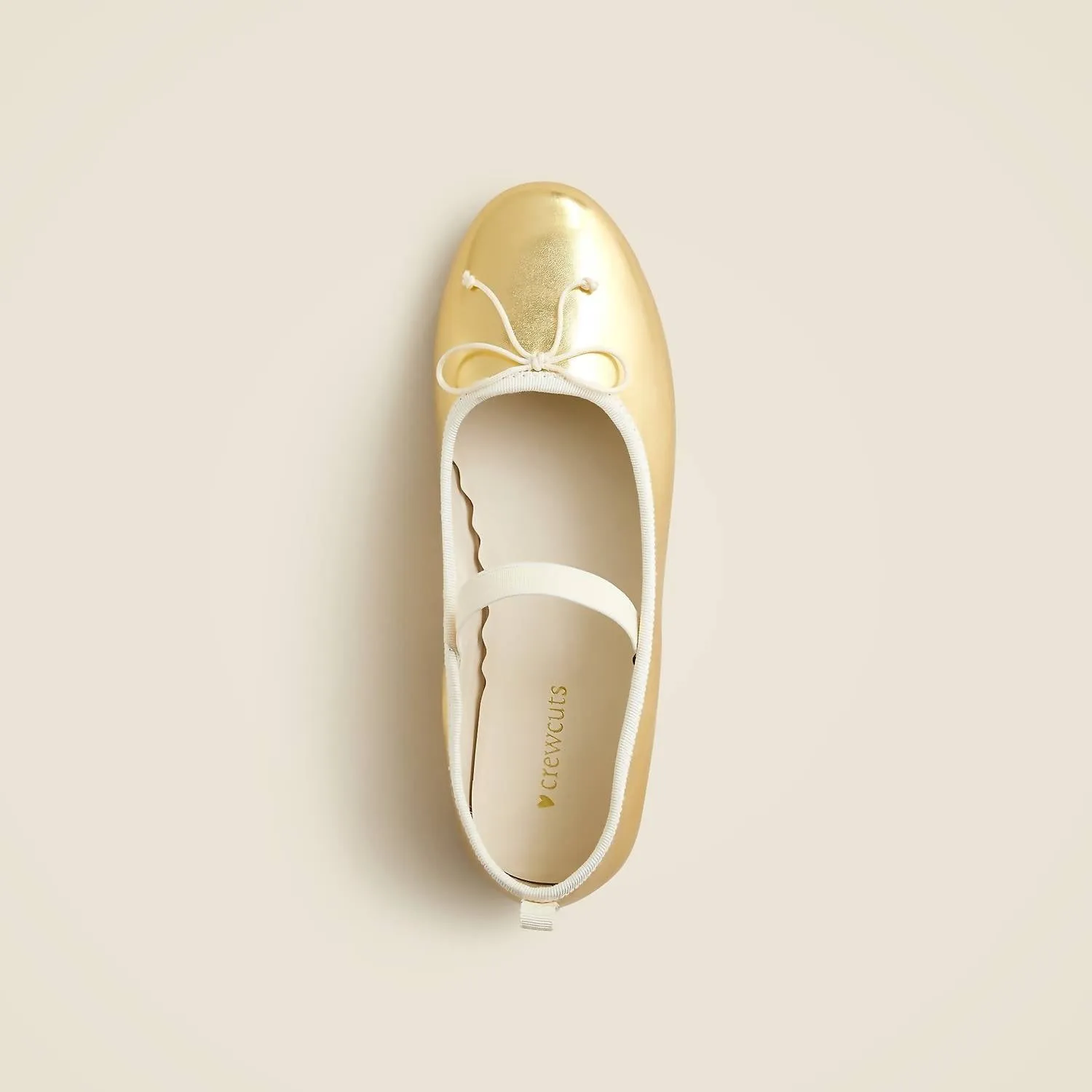 Girls Strappy Ballet Flats In Gold