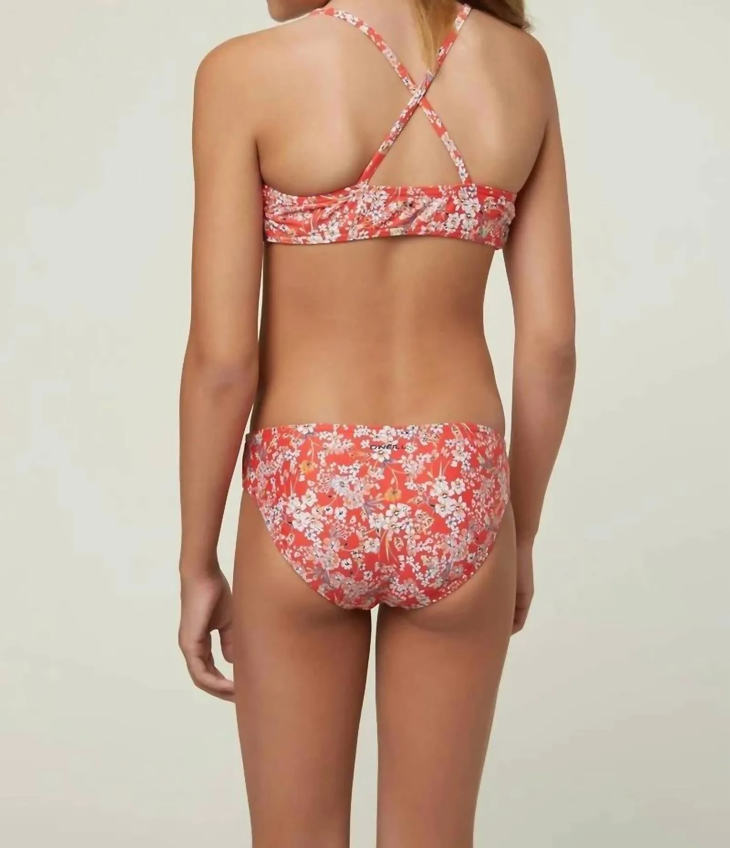 Girls Strappy Side Bralette Top Set In Piper Ditsy