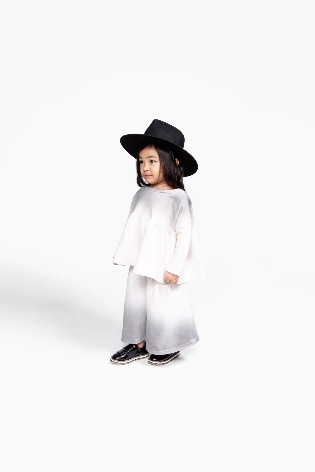 Girls Terry Tunic with Boat Neck and Ruffle