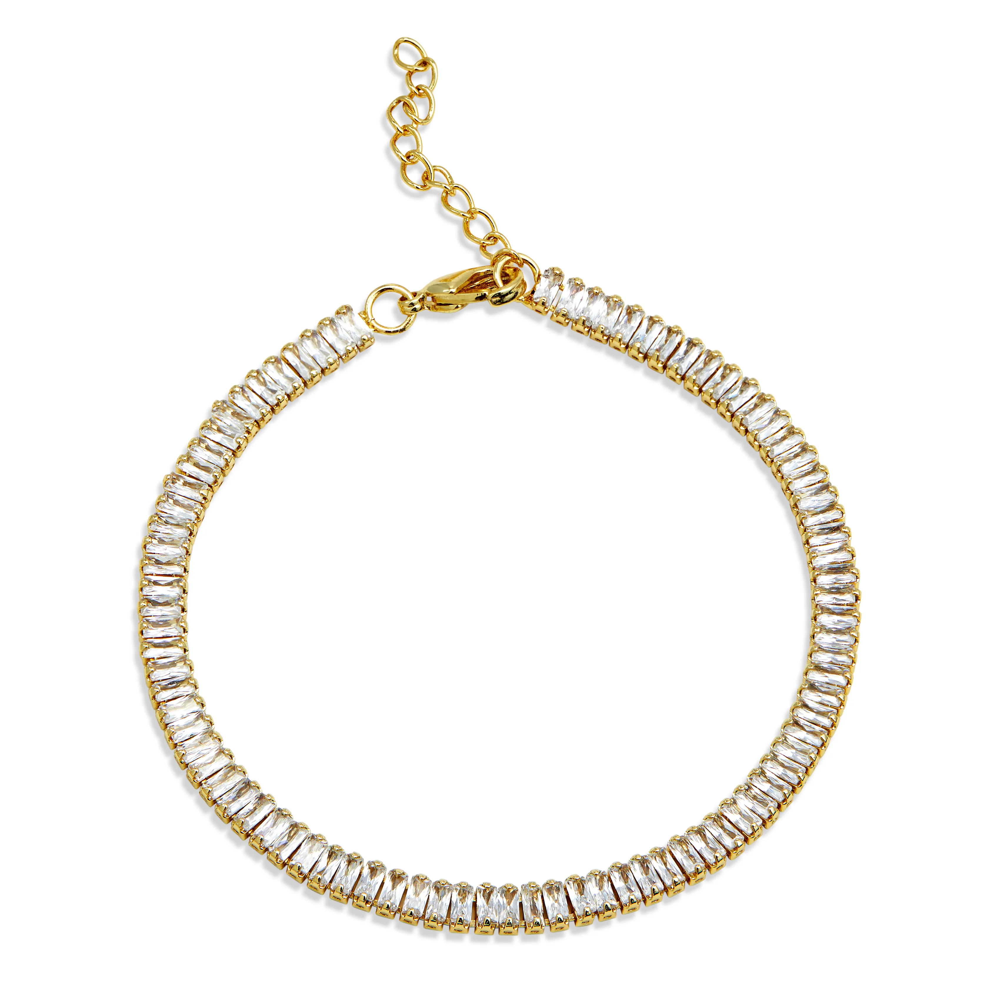 Gold Baguette Anklet