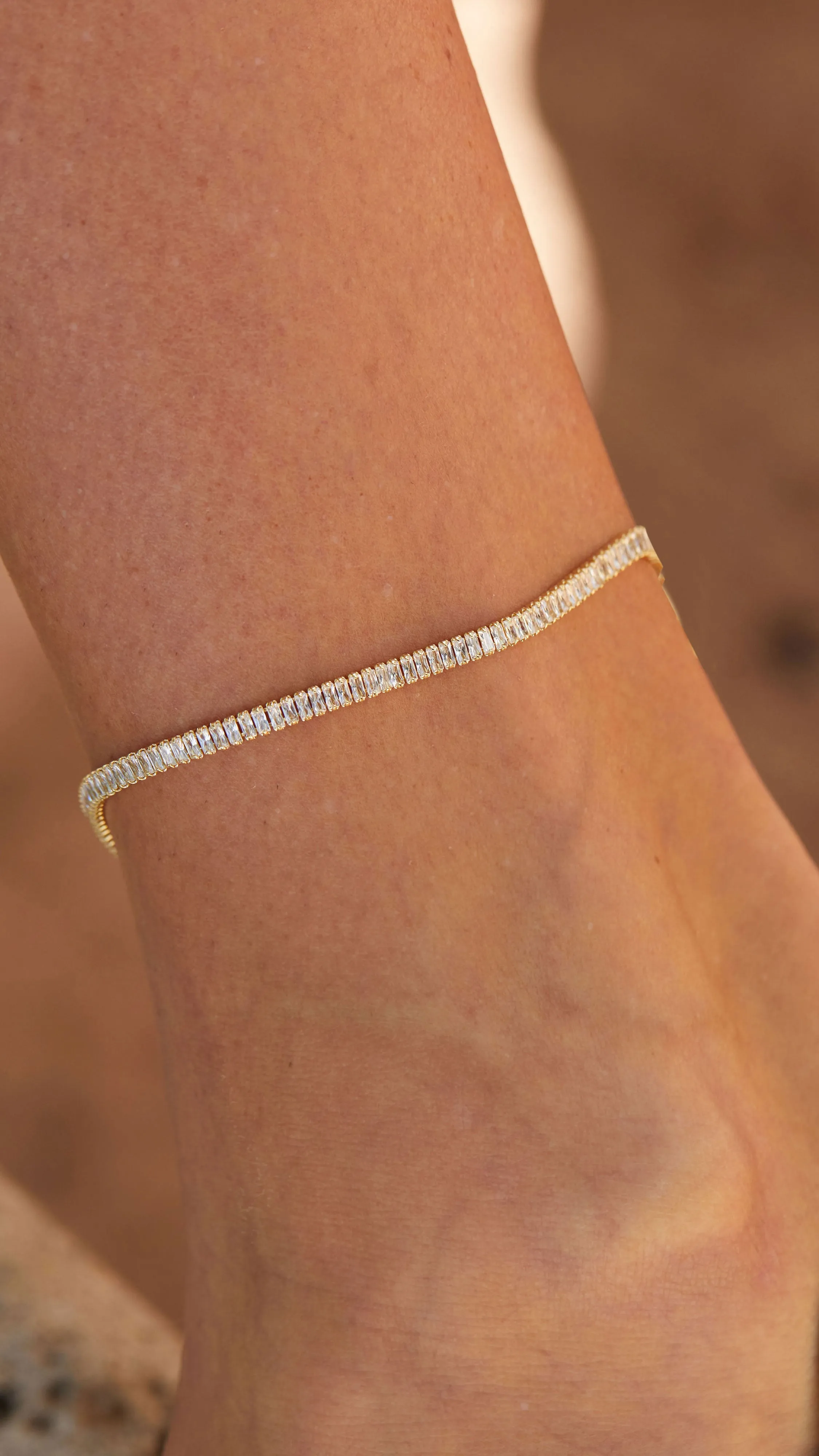 Gold Baguette Anklet