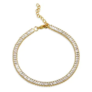Gold Baguette Anklet