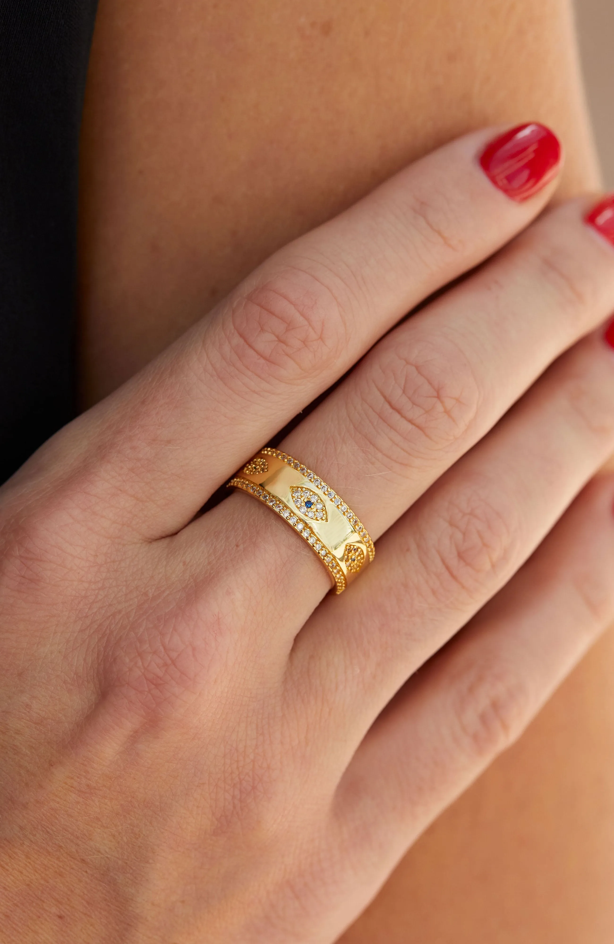 Gold Evil Eye Band