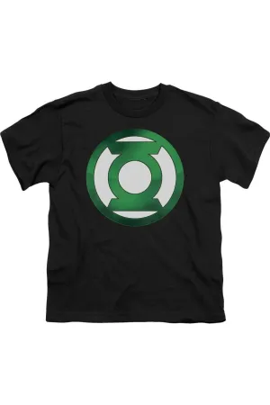Green Lantern Green Chrome Logo Short Sleeve Juvenile Tee / T-Shirt