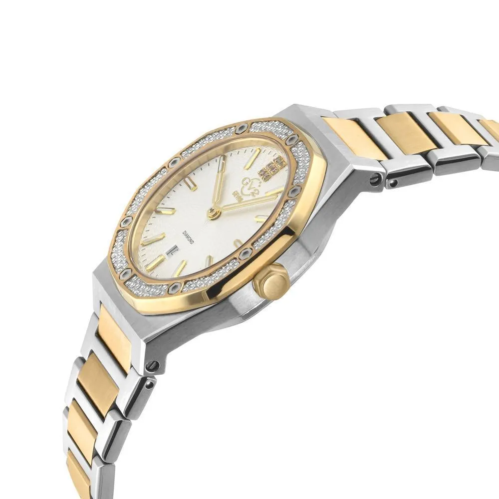 GV2 Palmanova Women's Watch Silver Dial Two Tone Yellow Gold Bracelet
