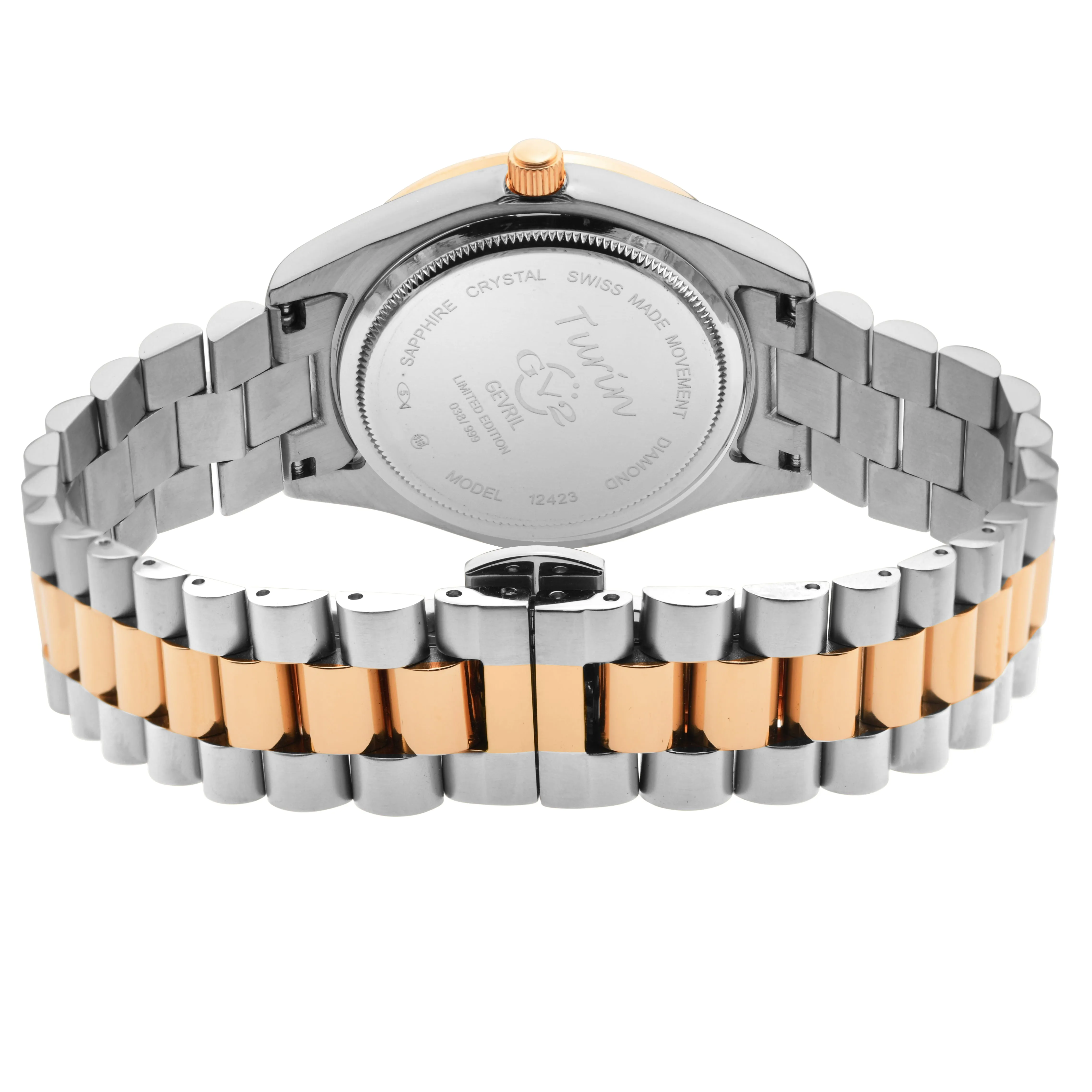GV2 Women's Turin Diamond, White MOP Dial, IPRG Stainless Steel Watch