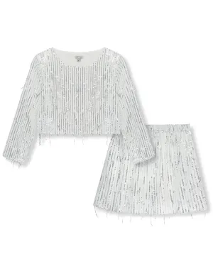 Habitual Allover Fringed Sequins Set