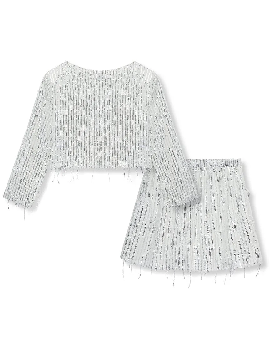 Habitual Allover Fringed Sequins Set