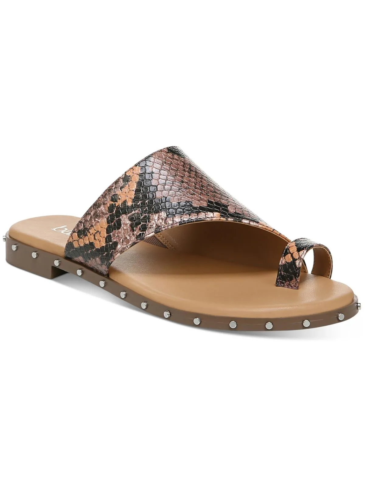 Hattiep Womens Toe Loop Asymetric Slide Sandals