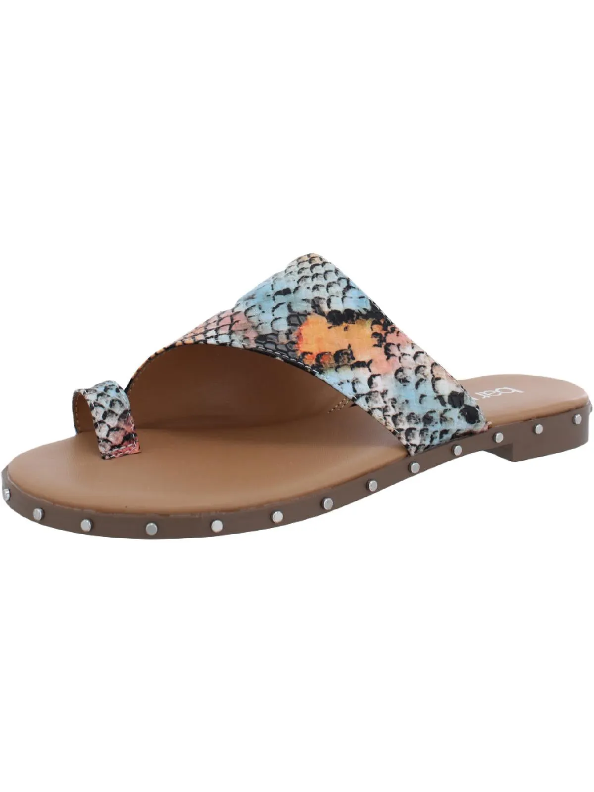 Hattiep Womens Toe Loop Asymetric Slide Sandals