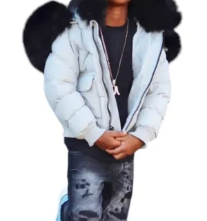 Hollis Bomber Jacket In Light Grey