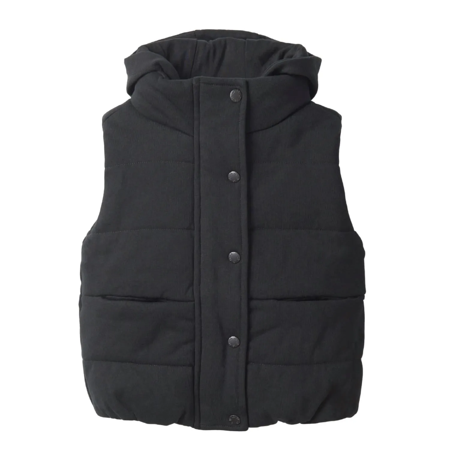 Hooded Puffer Vest In Black