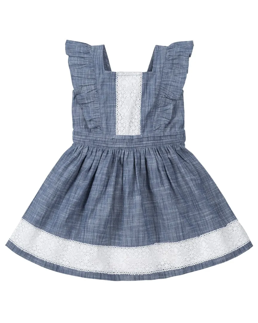 Hope & Henry Chambray Eyelet Trim Dress