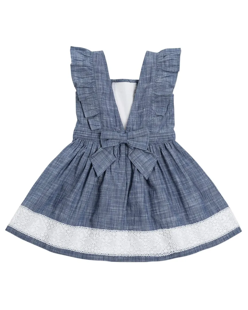 Hope & Henry Chambray Eyelet Trim Dress