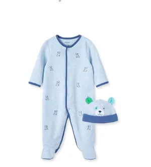 Infant Boating Buddies Footed One-Piece & Hat In Blue