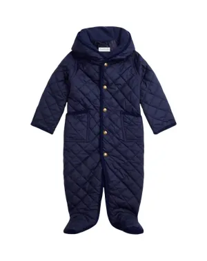Infant Water Repellent Hooded Barn Bunting In Navy