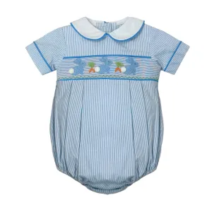 Infants Playful Bunny Bubble Romper In Blue