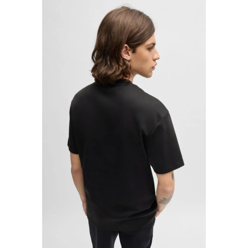Interlock-cotton regular-fit T-shirt with stacked logo